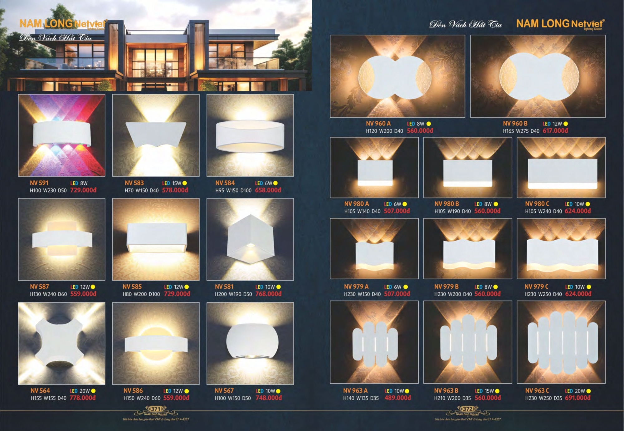 Bảng giá đèn trang trí Nam Long